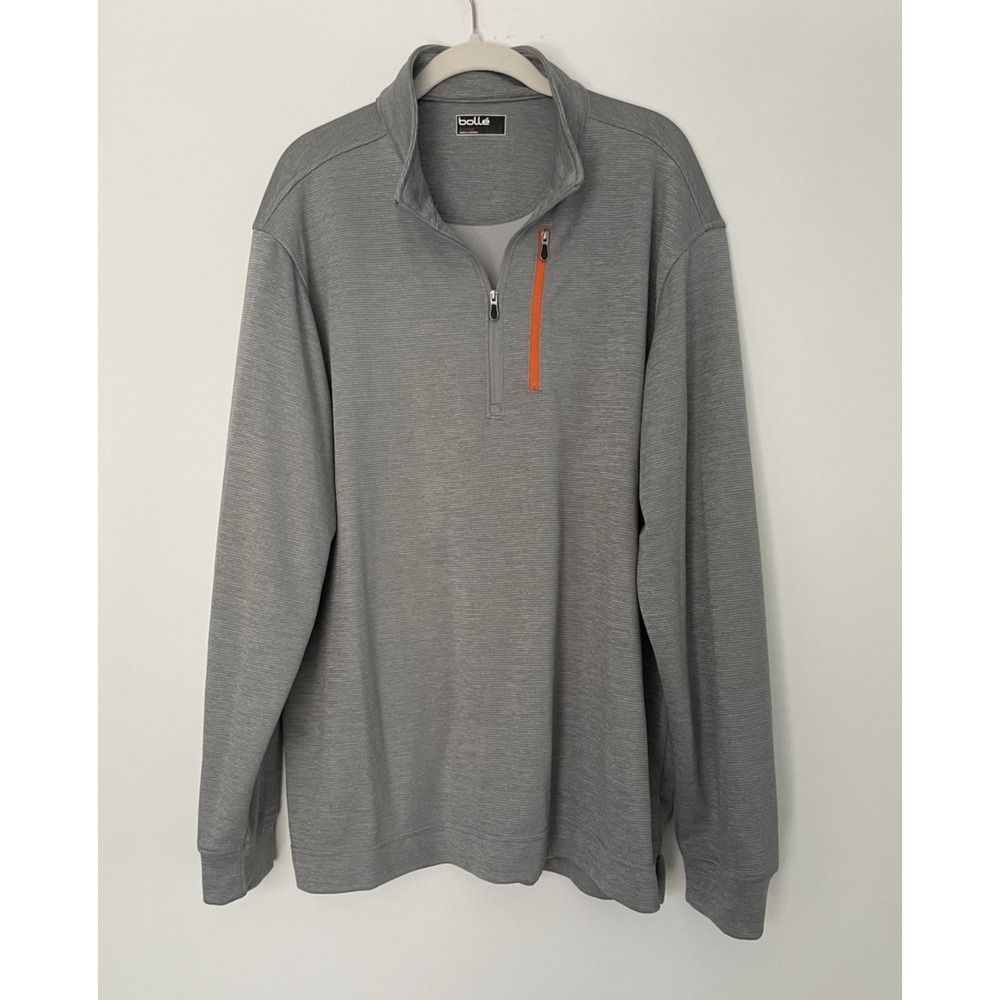 Bolle Long Sleeve Gray Men's Thermal 1/4 Zip Shirt Size X-Large Weekend Preppy